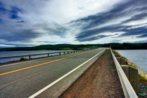 paved road in canada