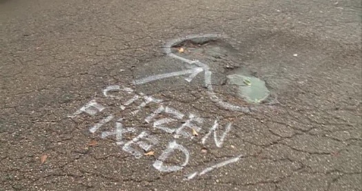 fixed street pothole labelled Citizen fixed
